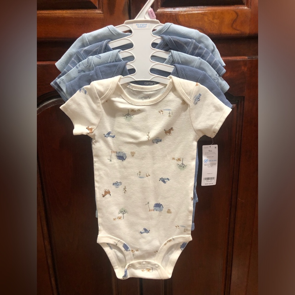 NWT Carters The Original Bodysuit Short Sleeve Onesie 9M Pack of 5